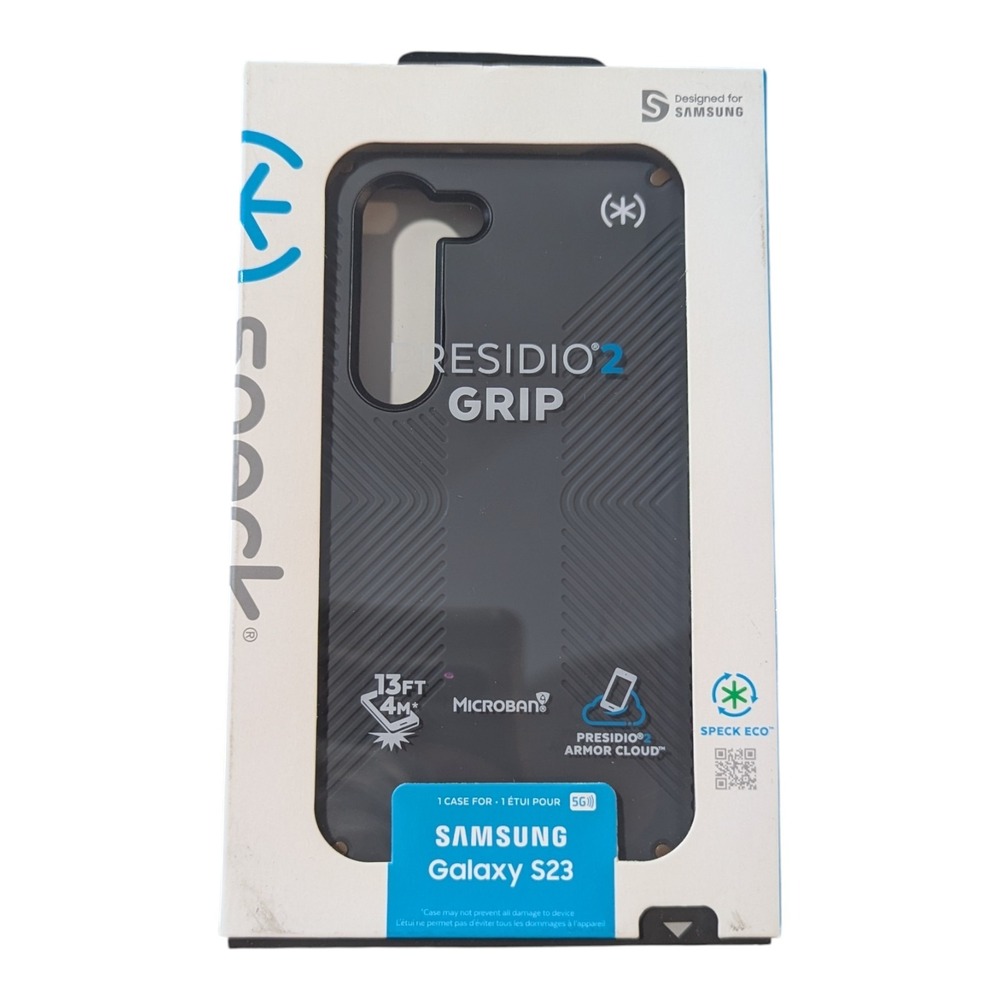 S5-N Speck Presidio2 Grip Case for Samsung Galaxy S23‎ Charcoal Grey/Cool Bronze